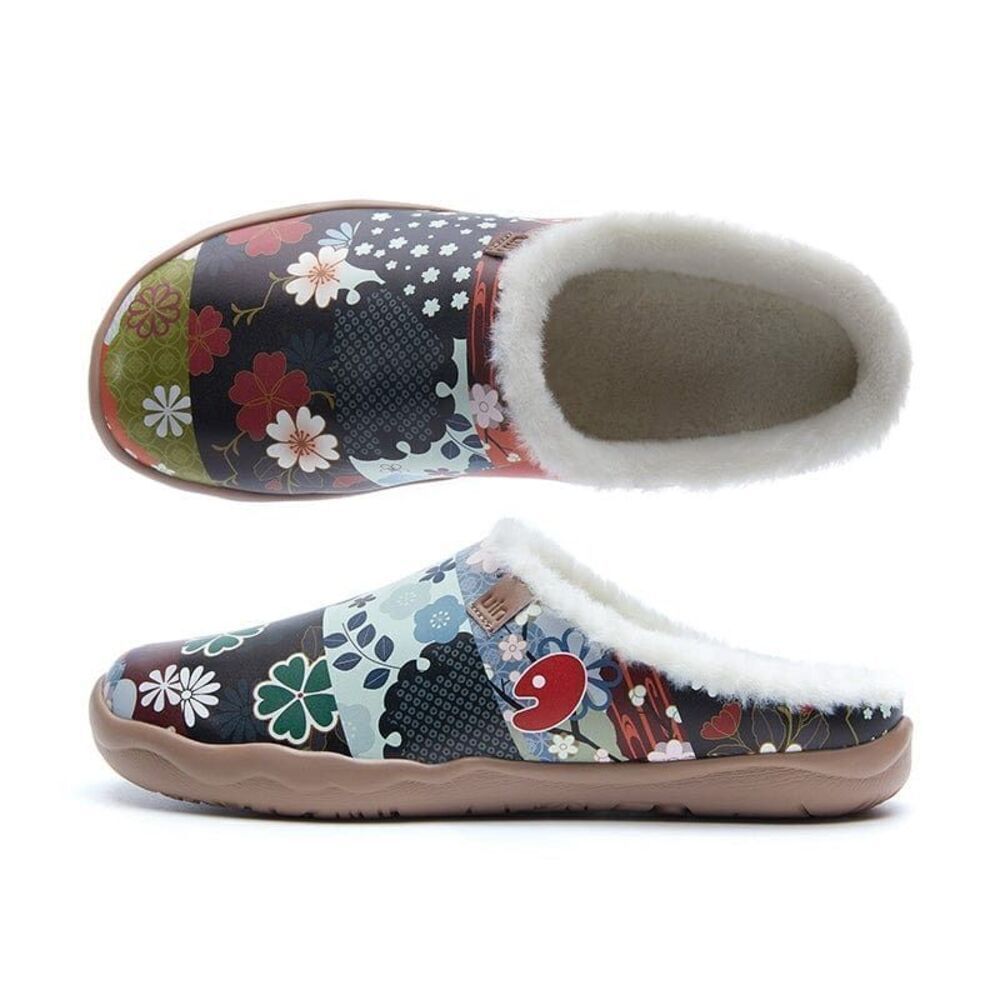 UIN Women's Mules Comfort Travel Shoes Wide Toe Casual Slippers(Hana Malaga)
